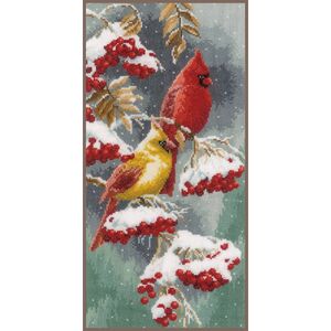 Vervaco SCARLET & SNOW CARDINALS Counted Cross Stitch Kit PN-0165887