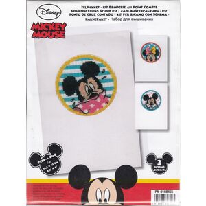 DISNEY MINNIE & MICKEY Greeting Card Counted Cross Stitch Kit, Set of 3 PN-0168455