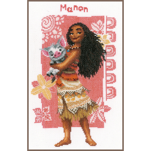 Vervaco DISNEY MOANA & PUA Birth Record Counted Cross Stitch Kit PN-0168572