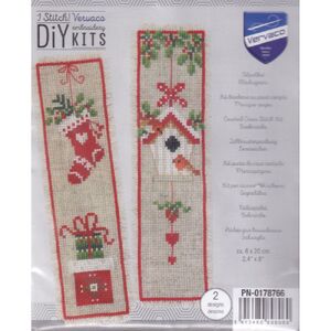 Vervaco CHRISTMAS MOTIF Pair Bookmarks Counted Cross Stitch Kit PN-0178766