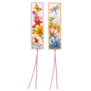 Vervaco COLOURFUL FLOWERS Bookmark Counted Cross Stitch Kit PN-0184423