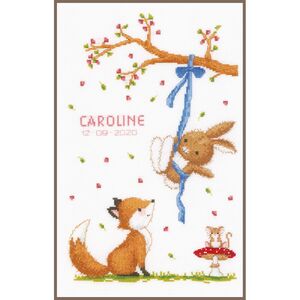 Vervaco FOREST FRIENDS Birth Record Counted Cross Stitch Kit PN-0184572