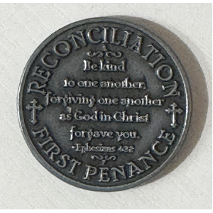 RECONCILIATION FORGIVENESS POCKET TOKEN, With Message, 31mm Diameter, Metal
