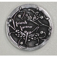 FRIENDS FOREVER... Pocket Token With Message / Prayer 31mm Diameter Metal