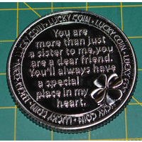 Lucky Coin, Dearest Sister, 35mm Diameter, A Beautiful Gift Idea