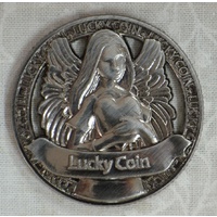 Open Lucky Coin, ANGEL WITH HEART, 35mm Diameter, Zinc Alloy
