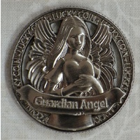 Open Lucky Coin, GUARDIAN ANGEL, 35mm Diameter, Zinc Alloy
