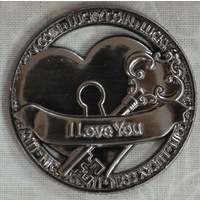 Open Lucky Coin, I LOVE YOU, 35mm Diameter, Zinc Alloy
