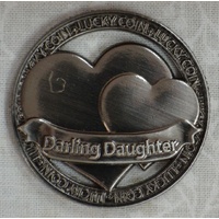 Open Lucky Coin, DARLING DAUGHTER, 35mm Diameter, Zinc Alloy