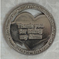 Open Lucky Coin, DARLING MOTHER, 35mm Diameter, Zinc Alloy