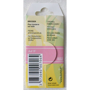 Bohin SIZE 1 Crewel Embroidery Needles, Pack of 12 Needles