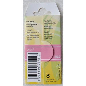 Bohin Crewel Embroidery Needles, Size 9, Pack of 15 Needles