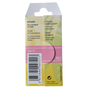 Bohin Crewel Embroidery Needles, Size 9, Pack of 15 Needles