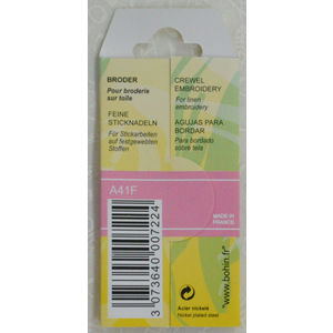 Bohin Crewel Embroidery Needles Size 10, Pack of 15 Needles, Made in France
