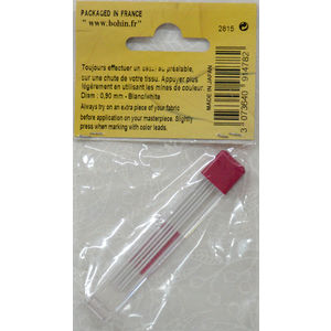 Bohin 6 WHITE REFILLS for the Bohin Fine Line Mechanical Chalk Pen Pencil, 91478