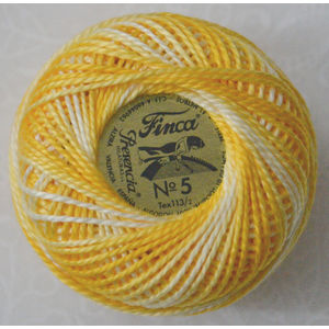 Presencia Finca Perle 5 Egyptian Cotton, 10 Gram, 9060 Shaded Medium Yellow