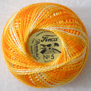 Presencia Finca Perle 5 Egyptian Cotton, 10 Gram, 9100 Shaded Orange
