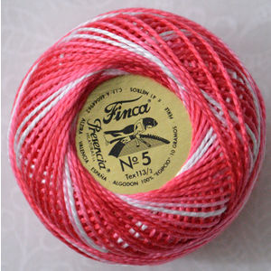 Presencia Finca Perle 5 Egyptian Cotton, 10 Gram, 9350 Shaded Dark Pink