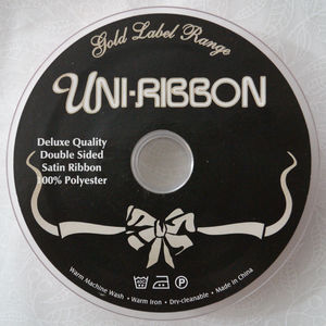 Uni-Ribbon Double Sided Satin Ribbon, 6mm, 05 DARK GREY, Full 40 Metre Roll