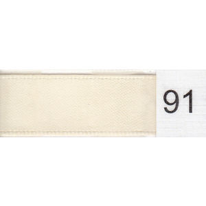 Uni-Ribbon Double Sided Satin Ribbon, 6mm, 91 CREAM, Per Metre