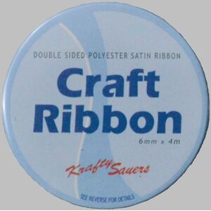 BLACK 6mm x 4m Polyester Double Sided Satin Ribbon by Krafty Savers