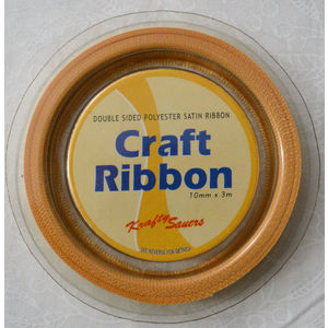 Krafty Savers Polyester Double Sided Satin Ribbon 10mm x 3m CAMEL