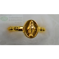 Miraculous Rosary Ring 17mm Gold Tone Metal