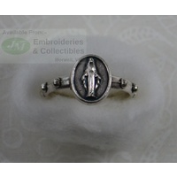 Miraculous Rosary Ring 17mm Silver Tone Metal, RRM17S