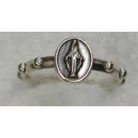 Miraculous Rosary Ring 21mm Silver Tone Metal