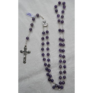 Amethyst Rosary, 5mm Genuine Amethyst Beads, Boxed, Made In Italy, A Quality Rosary