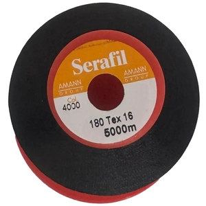 Serafil Fine No.180 (120/2) Colour 4000 BLACK 5000m Thread