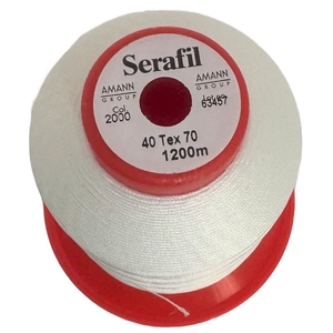 SERAFIL No.40, Colour 2000 WHITE, 1200m Industrial Thread
