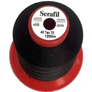 SERAFIL No.40, Colour 4000 BLACK, 1200m Industrial Thread
