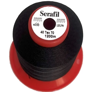 SERAFIL No.40, Colour 4000 BLACK, 1200m Industrial Thread