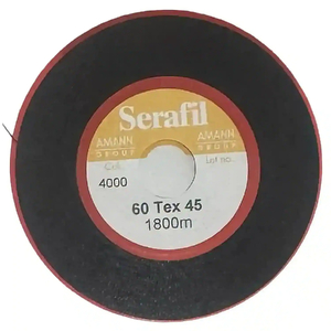SERAFIL Tkt 60, Colour 4000 BLACK, 1800m Industrial Thread