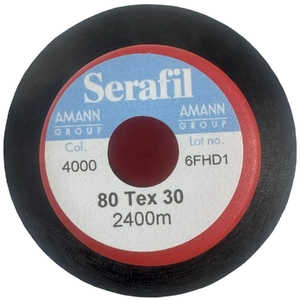 SERAFIL Tkt 80, Colour 4000 Black, 2400m Industrial Thread