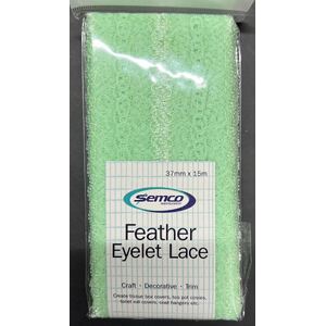 Semco MINT Feather Edge Eyelet Lace, 37mm x 15m
