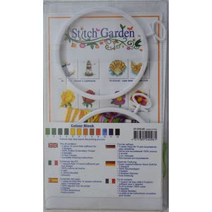 Stitch Garden Mini Counted Cross Stitch Kit, Yellow Posy & Violet Posy