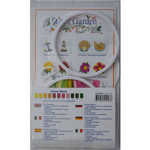 Stitch Garden Mini Counted Cross Stitch Kit, Yellow Rosebud & Pink Rosebud