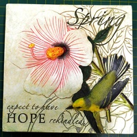 Seagulls Studios Hearts Song Wall Plaque 5" x 5", SPRING