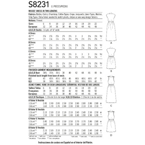 Simplicity Sewing Pattern 8231 Women's Dress in Two Lengths H5 Sz US 6-14