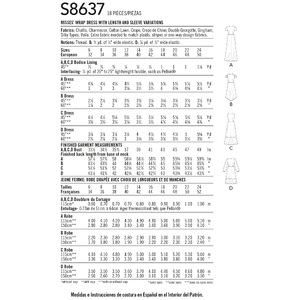 Simplicity Sewing Pattern 8637 Women's Wrap Dress H5 Sizes 6-14