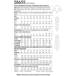 Simplicity Sewing Pattern 8655 Mimi G High Waisted Trousers and Tie Top U5 Sizes 16-24