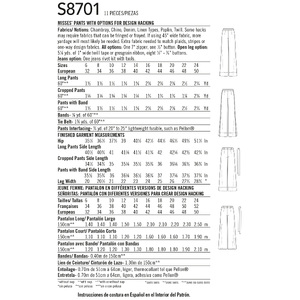 Simplicity Sewing Pattern 8701 Women's Trousers with Options for Design Hacking U5 Sizes 16-24