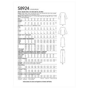 Simplicity Sewing Pattern S8924 Misses' Jacket, Top, Tunic & Pull-on Pants H5 Sizes 6-14