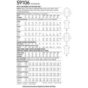 Simplicity Sewing Pattern S9106 Misses' & Women's Button Front Shirt BB Sizes 20W-28W