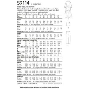 Simplicity Sewing Pattern S9114 Misses' Dress, Top & Pants U5 Sizes 16-24