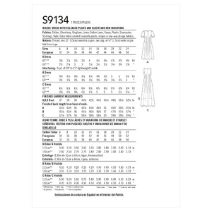 Simplicity Sewing Pattern S9134 Misses' Released Pleat Dress Simplicity Sewing Pattern 9134