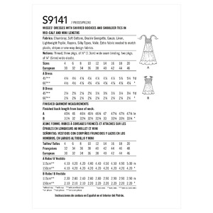 Simplicity Sewing Pattern S9141 Misses' Dress With Shirred Bodice Simplicity Sewing Pattern 9141
