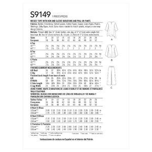 Simplicity Sewing Pattern S9149 Misses' Tops & Pants Simplicity Sewing Pattern 9149